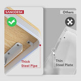 Standing Desk with Drawer, Electric Height Adjustable Home Office Desk with Storage & USB Ports, 55 inch Maple Wood Tabletop/White Frame SANODESK