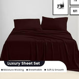 SGI bedding 600 Thread Count 4 Piece 100% Egyptian Cotton Queen Size Sheets Set, 15" Deep Pocket Sheet Set, Premium, Breathable, Soft and Hotel-Quality Luxury Sheets - Chocolate SGI bedding