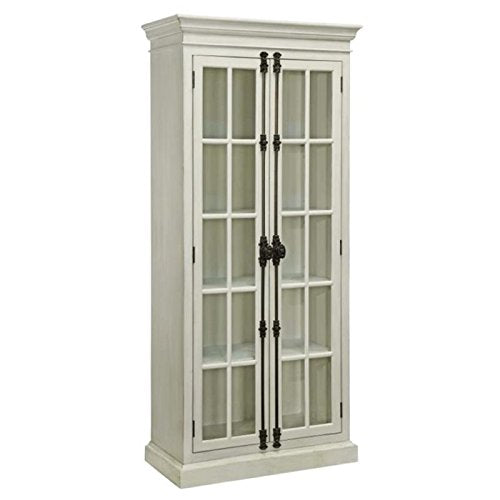 Pemberly Row 2 Door Traditional Display Curio China Cabinet in Antique White Pemberly Row