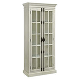 Pemberly Row 2 Door Traditional Display Curio China Cabinet in Antique White Pemberly Row