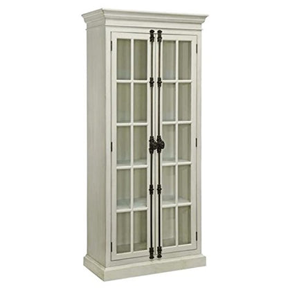 Pemberly Row 2 Door Traditional Display Curio China Cabinet in Antique White