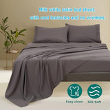 Popfavor Deep Pocket King Fitted Sheet - Fits Mattresses Up to 21" Thick - 4 Piece Bed Sheets - Moisture Wicking, Cooling & Soft Fitted Sheet & Pillow Cases (Grey) Popfavor