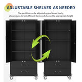 GarveeHome 72 in Metal Storage Cabinet with Wheels, Locking Doors & 2 Drawers,Heavy Duty Rolling Garage Organizer with 3 Adjustable Shelves for Home/Office/Workshop/Warehouse GarveeHome