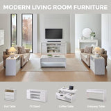 Aitjunz 63'' Console Table with 3 Drawers, Modern Entryway Table with Curved Profile Design, Narrow Long Wood Sofa Table Behind Couch Table for Living Room, Hallway, Foyer, White Aitjunz