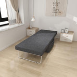 Cozy Gray Folding Ottoman Bed with Adjustable Backrest - Chic Futon Couch That Converts to Sofa Bed for Apartments and Compact Living Areas! QUAOPEFURN