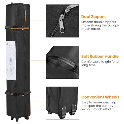 Yaheetech 12x12 Pop Up Canopy Easy Set-up Tent, Portable Outdoor Canopy Instant Tent, Commercial Gazebo with Wheeled Carry Bag & 4 Sandbags for Home, Party & Outdoor Activities, White Yaheetech