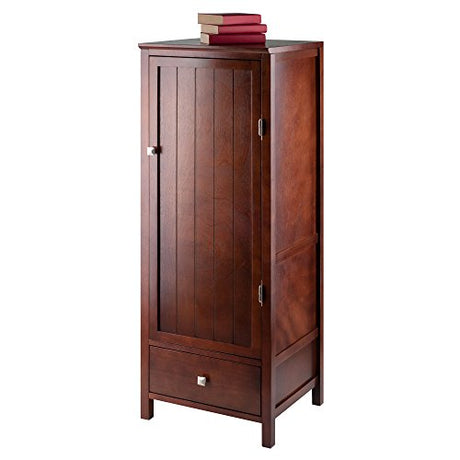 Winsome 94402 Pantry Cupboard with Door, Antique Walnut Winsome