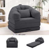 Korser Folding Sofa Bed, Convertible Sleeper Chair with Armrest, Floor Futon Couch with Pillow, Sleeper Single Chair for Adults, Couches for Living Room, Small Couches for Small Spaces,Grey Korser