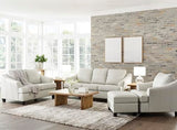 Signature Design by Ashley Genoa Modern Leather Match Loveseat, White Signature Design by Ashley