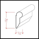 EWPC11 Picture Hanging Rail Moulding, 11/16" x 1-5/8", Poplar, 94" NewMouldings