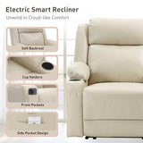 EONIX Wall Hugger Recliner for Small Space, Real Zero Clearance Power Recliner, Lazy Boy Recliner Chair with Cup Holders for RV, Living Room, Bedroom, SXXY011990, Cream White