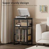ZEXVIDA Record Player Stand,3-Tier Record Player Table with U-Shaped Vinyl Storage Up to 120 Albums,28" H End Table Turntable Stand with Storage,Record Table Vinyl for Living Room Bedroom ZEXVIDA
