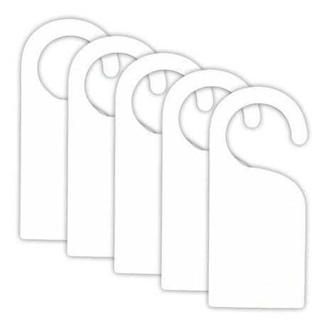 MR.R 5 Pieces Sublimation Blanks MDF Hardwood Blank Door Hang Tag,Door Sign Blank Wooden Hanger Plaque DIY Craft Project Message Notes Memo Board Door Knob Sign 9x4 inch MR.R