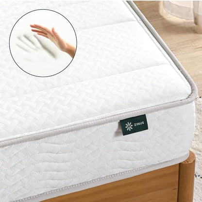 ZINUS 6 Inch Foam and Spring Hybrid Mattress, 2 Pack [New Version], Twin, Fiberglass Free, Bunk Bed Compatible, Durable Support, Certified Safe Foams & Fabric, Mattress in A Box