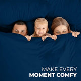 ROYALE LINENS 3 Piece Twin Sheets Set - Soft Brushed 1800 Microfiber Bedding - 1 Fitted and 1 Flat Sheet, 1 Pillow case - Wrinkle Free & Fade Resistant - Hotel Luxury Bed Sheets Set (Navy, Twin) ROYALE LINENS
