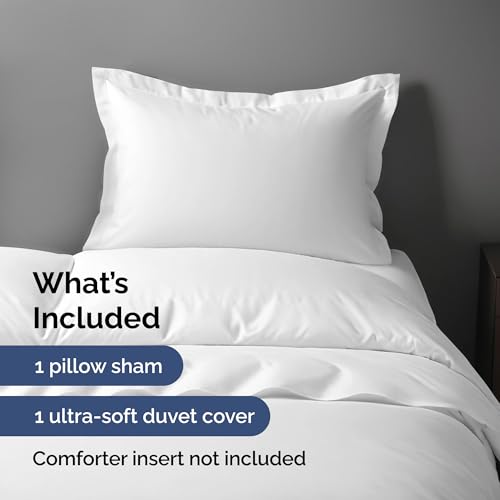 White Duvet Cover Twin/Twin XL Size - Extra Soft Twin/Twin XL Size Duvet Cover - Lightweight & Breathable - Easy Care & Fade Free w/ Zipper Closures & Ties - 68" x 90" Inches - Comforter Not Included CGK Unlimited