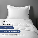 White Duvet Cover Twin/Twin XL Size - Extra Soft Twin/Twin XL Size Duvet Cover - Lightweight & Breathable - Easy Care & Fade Free w/ Zipper Closures & Ties - 68" x 90" Inches - Comforter Not Included CGK Unlimited