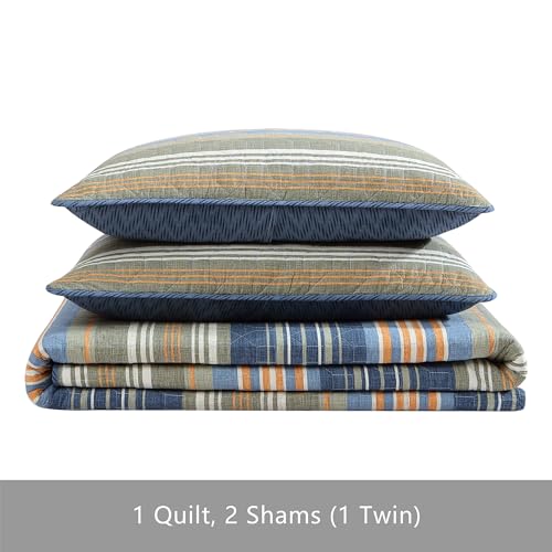 Eddie Bauer - Full/Queen Quilt Set, Reversible Cotton Bedding with Matching Shams, Home Decor for All Seasons (Yakima Green, Full/Queen) Eddie Bauer