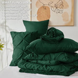 CozyLux Full Size Comforter Sets Emerald Green, 7 Pieces Bed in A Bag Green Comforter Full Size, Pinch Pleat Bedding Sets with All Season Comforter, Sheets, Pillowcases & Shams CozyLux