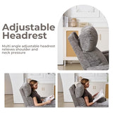 Oversized Swivel Rocker Recliner with Massage and Heat, Swivel Nursery Recliner With Adjustable Headrest, Manual Rocker Recliner Chair with Two Removable Pillows, Rocking Nursery Chair, Dark Grey