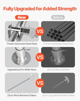 VEVOR 10 × 15 ft Outdoor Storage Shed Tent with Heavy-Duty Steel Frame, 2 Roll-Up Doors & Air Vents, Waterproof Portable Garage Carport Shelter for Motorcycle, Lawn Mower, Garden Tools – Beige VEVOR