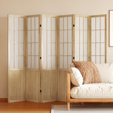 Room Divider, 66.9Inch Tall Japanese Shoji Style Folding Wood Screen with Double Hinges for Home Office Bedroom Hotel Decoration (6Panels, Natural) Svimi