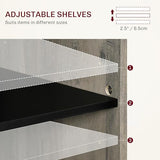 HOMCOM Farmhouse Sideboard Buffet Cabinet, Barn Door Style Kitchen Cabinet, 32" Accent Cabinet for Kitchen, Living Room or Entryway, Gray Wash HOMCOM