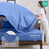 HEVUMYI Royal Blue Twin Comforter Set - 5-Piece All Season Bed in a Bag Twin, Ultra Soft Bedding Set with Comforter, Flat Sheet, Fitted Sheet, Pillowcases, Pillow Shams HEVUMYI