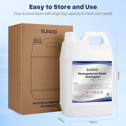 ELEGOO 5KG 3D Resin Cleaner, 3D Printer Resin Detergent, Reusable 3D Photopolymer Resin Cleaner, Non-Toxic Resin Remover Concentrate, Compatible with Most 3D Printing Resin