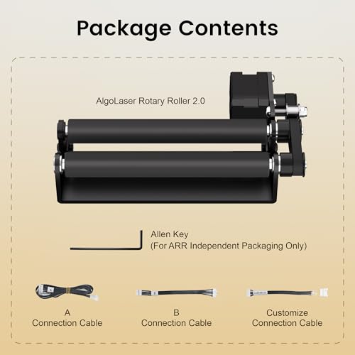 AlgoLaser Rotary Roller for Pixi – Y-Axis Rotary Module for Cylindrical Object Engraving – Compatible with LightBurn, LaserGRBL – No Engraving Tool Included AlgoLaser