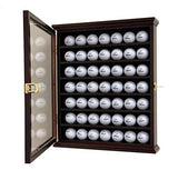 DECOMIL - Solid Wood Golf Ball Display Case Cabinet Wall Rack Holder UV Protection Lockable (Cherry, 49 Golf Ball) DECOMIL