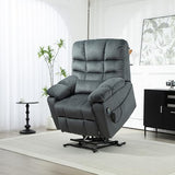 REHOUSING Oversized Power Lift Recliner Big Man 400lbs, Extra Wide Recliner Chair with Lifts Vertically for Elderly, Features Cup Holder, Heat and Massage, Zero Gravity Lay Flat for Adults (Blue)