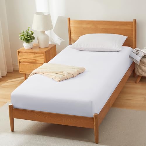 Vonty 1Pcs White Cot Sheets 31" x 75" - 1800 Thread Count Cot Microfiber Fitted Sheets Only, Breathable & Soft Camper Bunk Fitted Bed Sheet Fit for Narrow Twin RV Bunk Guest Bed Matress Vonty