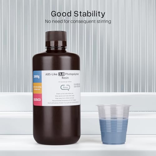 ELEGOO ABS-Like 3D Printer Resin 3.0 1000g Translucent, High Precise Printing Resin, Upgraded Toughness and Strength, 405nm LCD UV-Curing for MSLA/LCD/DLP 3D Printer ELEGOO