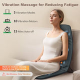 Heycool Vibration Back Massager with Heat, Massage Chair Pad with 10 Vibration Motors & 2 Heating Levels, Chair Massager for Recliner, Office Chair, Sofa Heycool