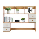 Wood Desk Hutch Organizer, Desktop Hutch with 8 Shelves & 4 Drawers, Vanity Desk with Hutch Top Only, Extendable Small Desk Shelf for Top of Desk, Desktop Bookcase Bookshelf for Home Office Generic