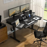 ExaDesk Electric Standing Widened Desk 63 * 30 Inches Adjustable Height with 4 Drawers, Double Storage Shelves Stand Up Desk, Home Office Workstation Sit Stand up Desk (Classical Black) ExaDesk