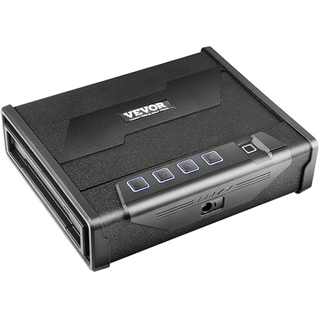 VEVOR Gun Safe for Pistols, Biometric Gun Safe with Three Quick Access Ways of Fingerprints, Passwords and Keys, Handgun Safe for 2 Pistols for Home, Bedside, Nightstand, Car VEVOR