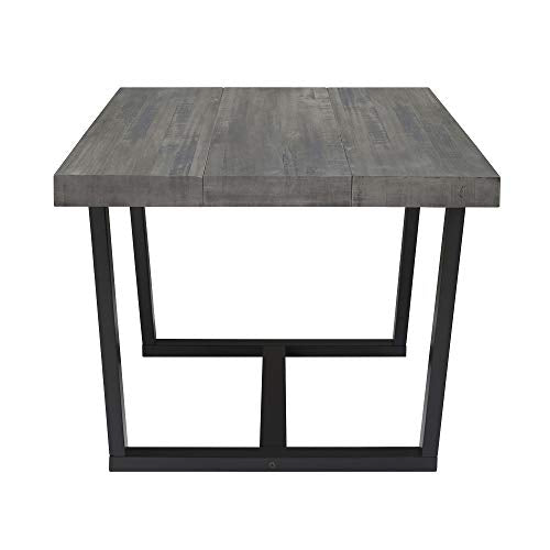 Walker Edison Andre Modern Solid Wood Dining Table, 52 Inch, Grey Walker Edison