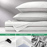 Pure Bamboo Twin Sheets, Genuine 100% Organic Viscose Derived from Bamboo Bed Sheet Set, Luxuriously Soft & Cooling, Double Stitching, 2 Year Quality Promise (Twin, White) Pure Bamboo