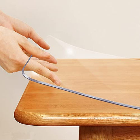 Clear Plastic Dining Table Protector Tablecloth Desk Blotter Pad Mat Wooden Furniture Coffee Glass End Side Console Corner Bar Table Top Protection Countertop Cover Waterproof PVC Vinyl 20x36 Inch SPLENDEFUL