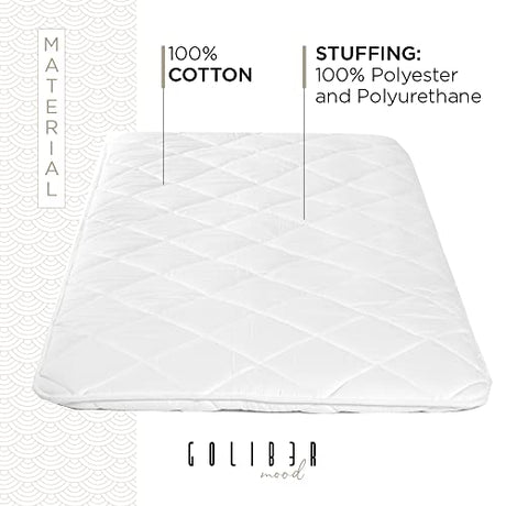 Goliber Japanese Futon Japanese Floor Bed, Tatami Foldable Bed, Roll Up Sleeping Pad, Shikibuton, (Queen 62 x 82 inch - 160 x 210 cm) Goliber
