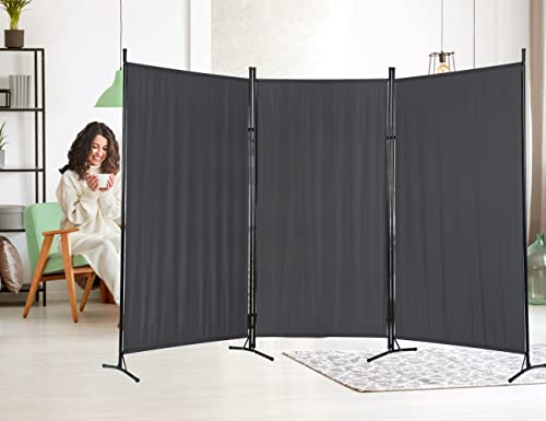 Room Divider, 3 Panel Portable Privacy Screen with Metal Frame, Freestanding Fabric Room Dividers and Folding Privacy Screens for Home Office Dorm Separation, Dressing Screen Classroom Dividers Haiput Wam