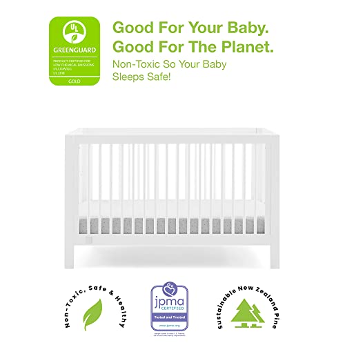 GAP babyGap Charlie 6-in-1 Convertible Crib - Greenguard Gold Certified, Bianca White - WoodArtSupply