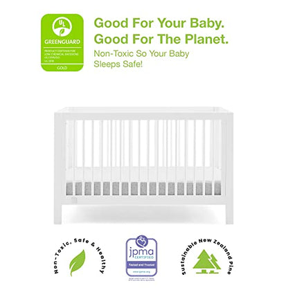 GAP babyGap Charlie 6-in-1 Convertible Crib - Greenguard Gold Certified, Bianca White - WoodArtSupply