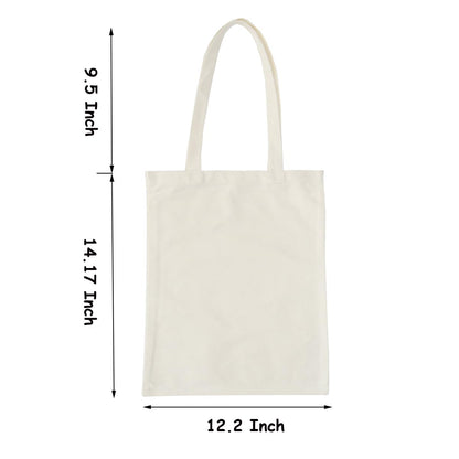 E-Found 10 Pcs Canvas Sublimation Tote Bags Blanks, Sublimation Blank Bag Resuable Washable Grocery Tote Bags for DIY Carry Books and Lunch Box