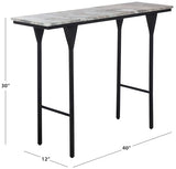 SAFAVIEH Home Collection - Frederick Console Table, Brown & Grey Marble Top with Black Metal Legs (CNS3707A) SAFAVIEH