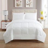 Sweet Home Collection 5 Piece Comforter Set Bag Solid Color All Season Soft Down Alternative Blanket & Luxurious Microfiber Bed Sheets, White, Twin Sweet Home Collection