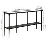 Nellie 55'' Wide Rectangular Console Table with Metal Shelf in Blackened Bronze Henn&Hart