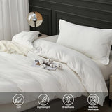 SAPHREAS White Duvet Cover Set Twin Size 100% Cotton, Soft Bedding Comforter Cover Organic with Zipper Closure & Corner Ties, Comforter Not Included SAPHREAS